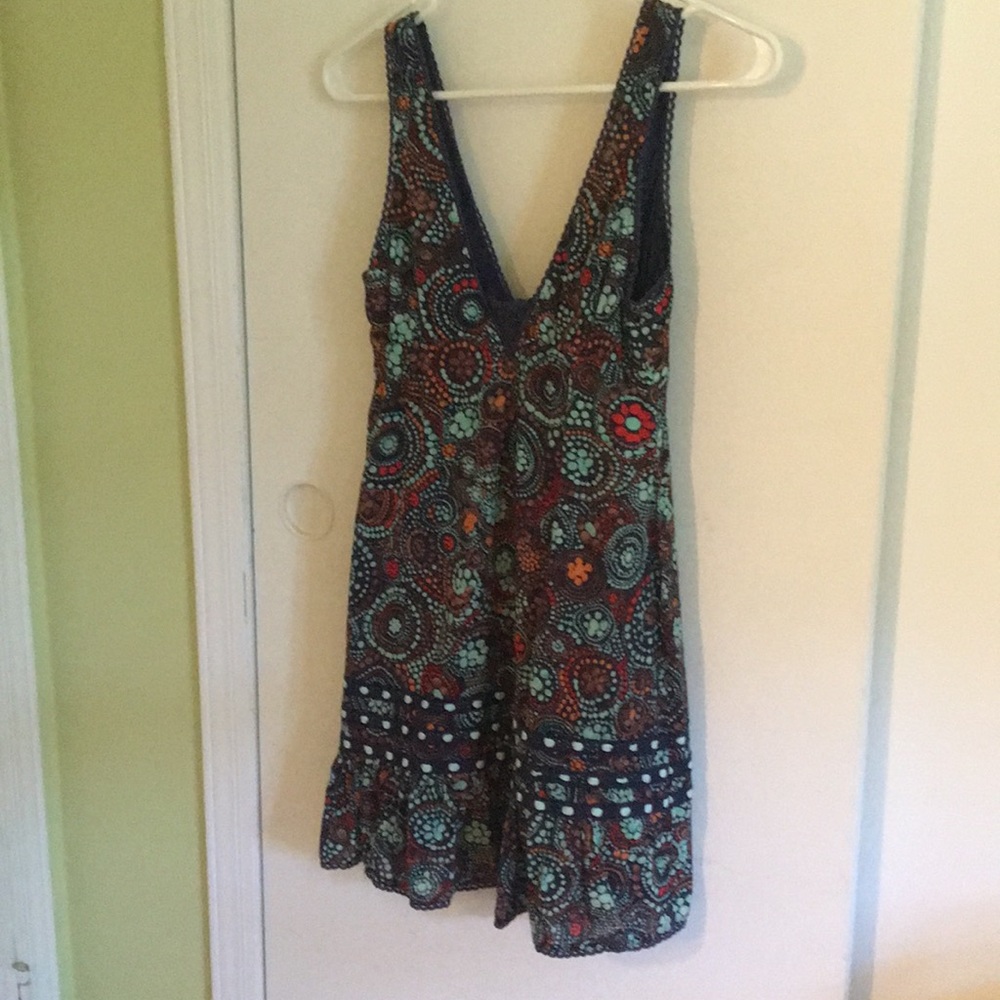 Free People Printed Deep V Dress